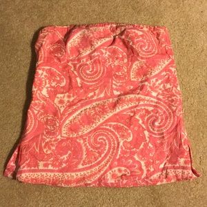 Jcrew pink paisley strapless top